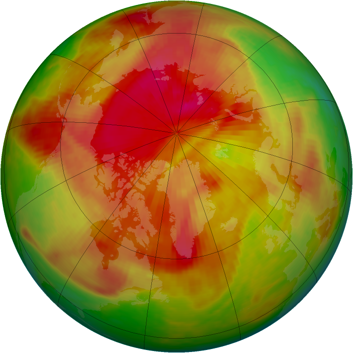 Arctic ozone map for 21 April 1982